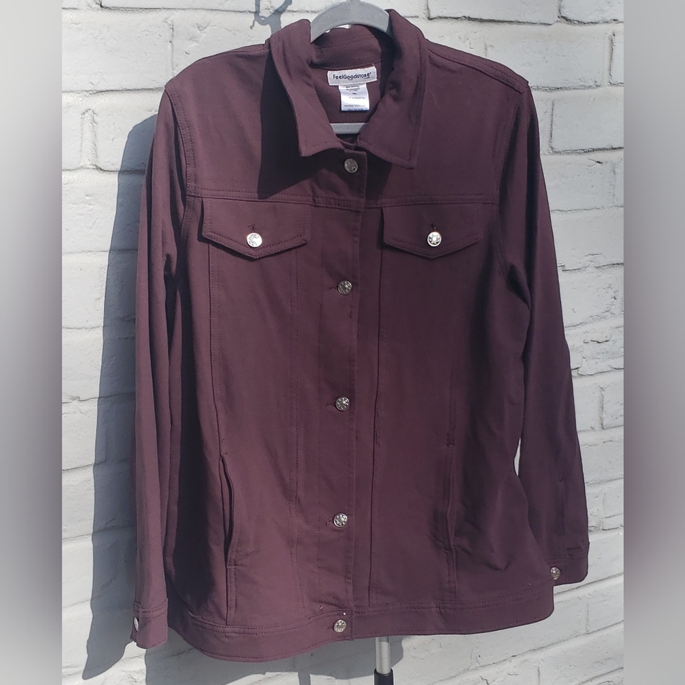 NWOT Feelgoodstore  Button Front Jacket Womens Size 1x cotton spandex